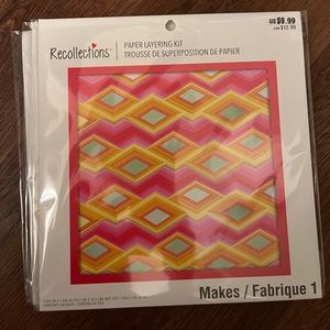 Paper layering kit - pink and yellow geometric designs